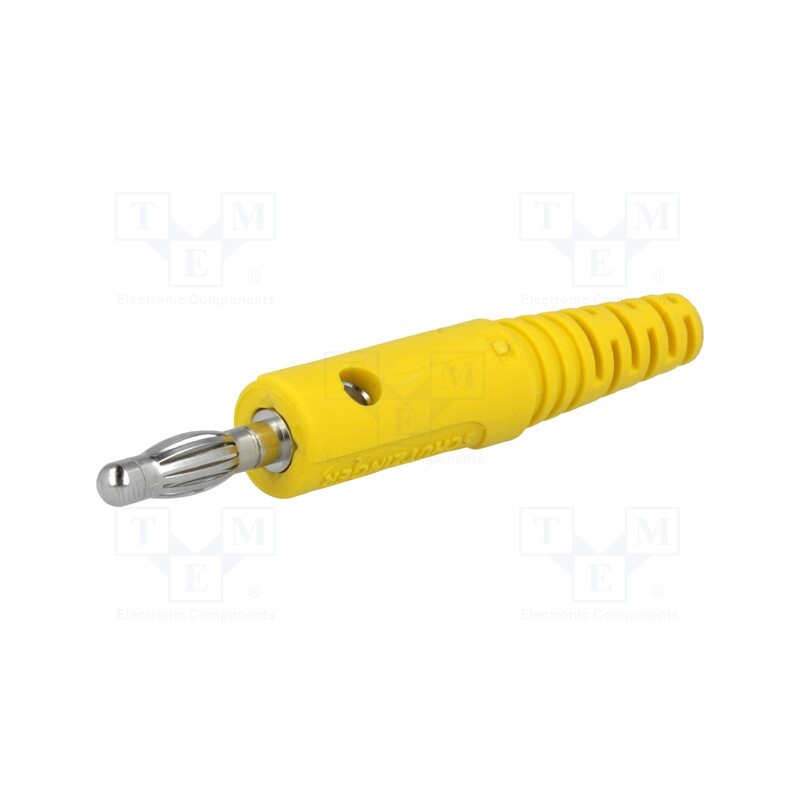 1 pcs x SCHu00dcTZINGER - FK 8 S NI / GE - Plug, 4mm banana, 32A, 33VAC, 70VDC, yellow, Max.wire diam: 4mm
