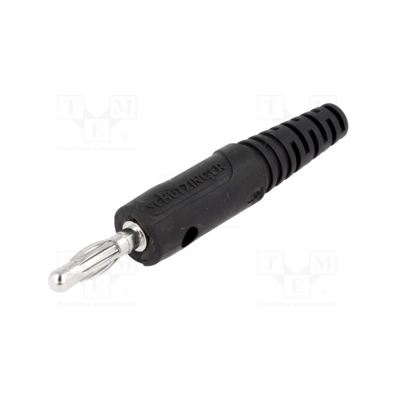 1 pcs x SCHu00dcTZINGER - FK 82 S NI / SW - Plug, 4mm banana, 10A, 33VAC, 70VDC, black, Max.wire diam: 2mm