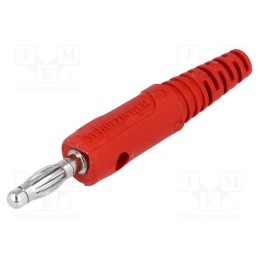 1 pcs x SCHu00dcTZINGER - FK 82 S NI / RT - Plug, 4mm banana, 10A, 33VAC, 70VDC, red, Max.wire diam: 2mm, 0.5mm2