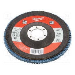 1 pcs x Milwaukee - 4932472226 - Flap grinding wheels, Ø: 125mm, Øhole: 22.2mm, Granularity: 80