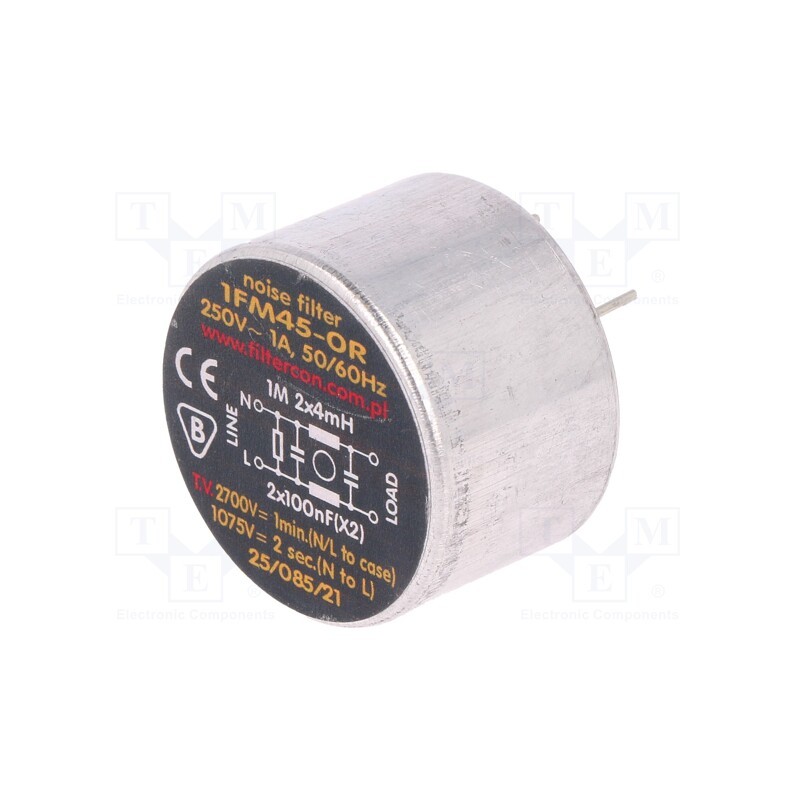 1 pcs x FILTERCON - 1FM45-0R - Filter: anti-interference, 250VAC, 100nF, 4mH, THT