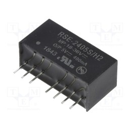 1 pcs x RECOM - RSE-2405S/H2 - Converter: DC/DC, 2W, Uin: 18÷36V, Uout: 5VDC, Iout: 400mA, SIP8, RSE