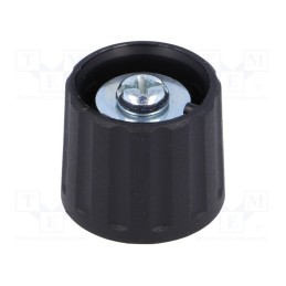 1 pcs x RITEL - 2621603 - Knob, polyamide, Øshaft: 6mm, black, clamp mechanism with screw