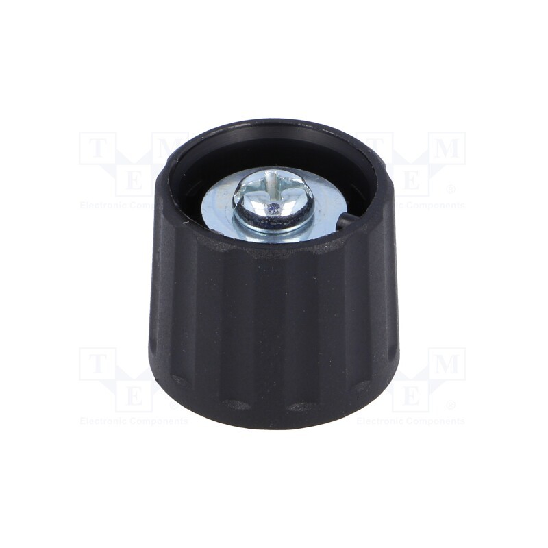 1 pcs x RITEL - 2621603 - Knob, polyamide, Øshaft: 6mm, black, clamp mechanism with screw