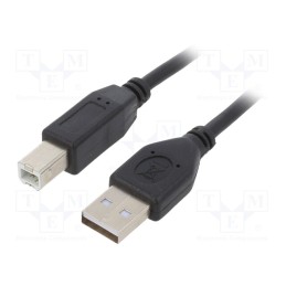 1 pcs x GEMBIRD - CCP-USB2-AMBM-15 - Cable, USB 2.0, USB A plug,USB B plug, gold-plated, 4.5m, black