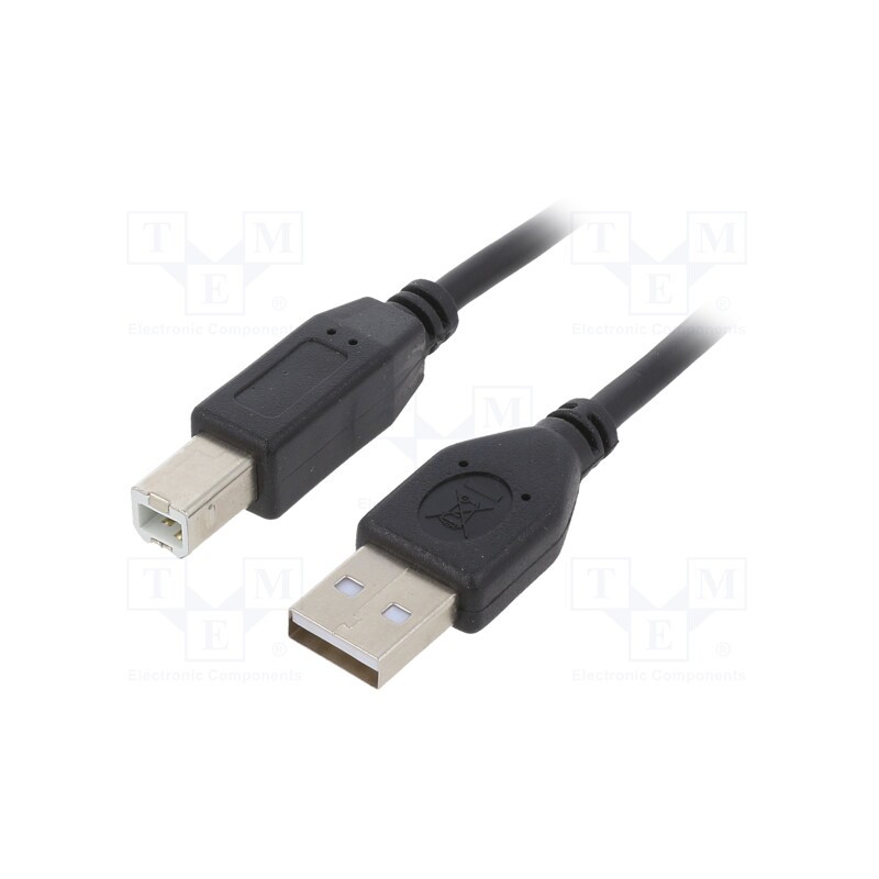 1 pcs x GEMBIRD - CCP-USB2-AMBM-15 - Cable, USB 2.0, USB A plug,USB B plug, gold-plated, 4.5m, black