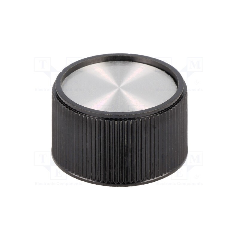 1 pcs x OKW - A1328160 - Knob, without pointer, thermoplastic, Øshaft: 6mm, Ø28x16mm, black