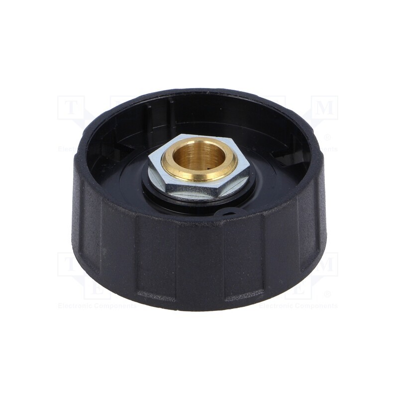 1 pcs x OKW - A2540080 - Knob, without pointer, ABS, Øshaft: 8mm, Ø40x15.5mm, black, A2540