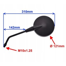 Classic articulated mirrors for quad atv scooter 10mm