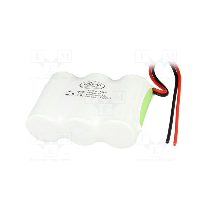 1 pcs x CELLEVIA BATTERIES - CL-C/HT3.6V/P - Re-battery: Ni-MH, C, 3.6V, 4000mAh, leads 250mm, 77x51x25.5mm