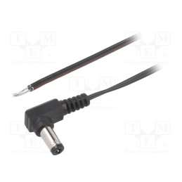 1 pcs x BQ CABLE - DC.CAB.6201.0150 - Cable, 2x0.35mm2, wires,DC 5,5/2,1 plug, angled, black, 1.5m