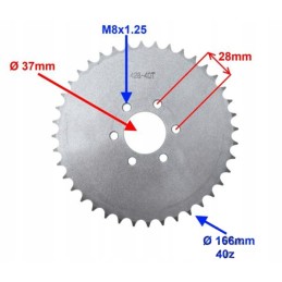 Rear sprocket 428 40z kinroad quad atv 200 bashan 4t
