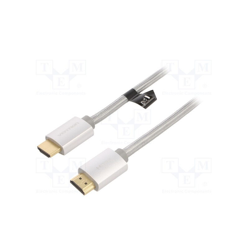 1 pcs x VENTION - AABIE - Cable, HDMI 2.0, HDMI plug,both sides, PVC, textile, 0.75m, black