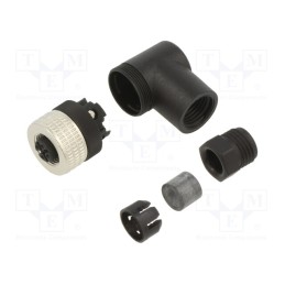 1 pcs x TELEMECANIQUE SENSORS - XZCC12FCM40B - Connector, M12, PIN: 4, angled, plug, Connection: PG7, 125VAC, 3A