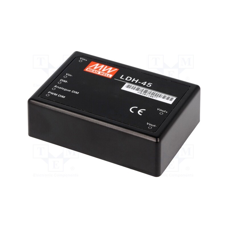 1 pcs x MEAN WELL - LDH-45B-700 - Converter: DC/DC, 44W, Uin: 18÷32V, Uout: 21÷64VDC, Iin: 2A, THT, LED