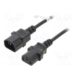 1 pcs x Goobay - 50081 - Cable, IEC C13 female,IEC C14 male, PVC, 2m, black, 10A, 250V