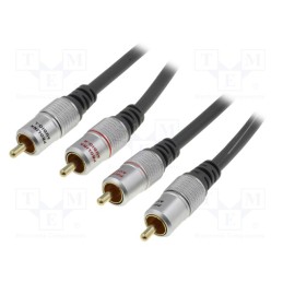 1 pcs x PROLINK - - - Cable, RCA plug,both sides, 15m, Plating: gold-plated, black