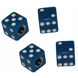 Wheel valve caps quad atv blue 2 dice
