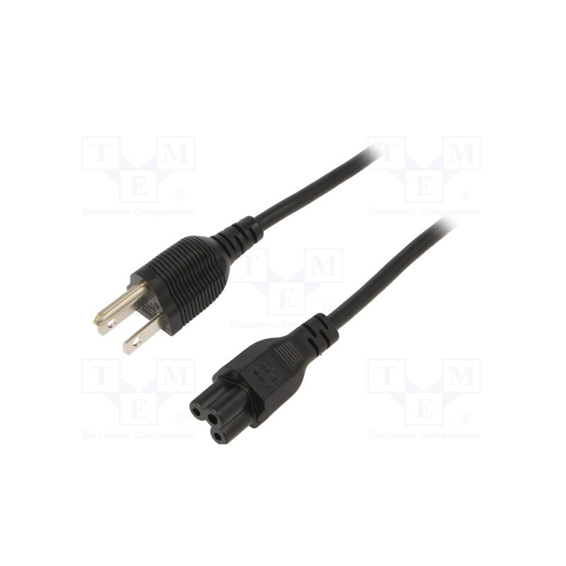 1 pcs x SUNNY - C5U18 - Cable, 3G0.75mm2, IEC C5 female,NEMA 5-15 (B) plug, PVC, 1.8m