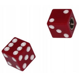 Wheel valve caps quad atv red 2x dice