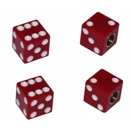 Wheel valve caps quad atv red 2x dice