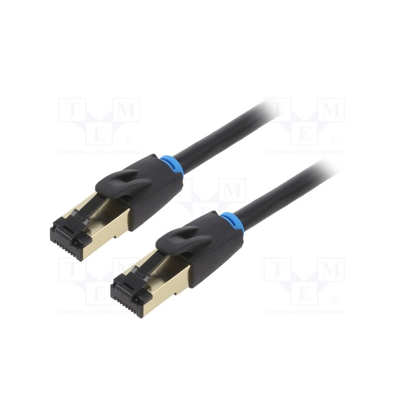 1 pcs x VENTION - IKBBG - Patch cord, S/FTP, Cat 8, stranded, OFC, PVC, black, 1.5m, Cores: 8