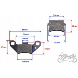 Front brake pads for quad 150 200 250