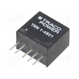 1 pcs x TRACO POWER - TRN 1-4821 - Converter: DC/DC, 1W, Uin: 36÷75V, Uout: 5VDC, Uout2: -5VDC, SIP