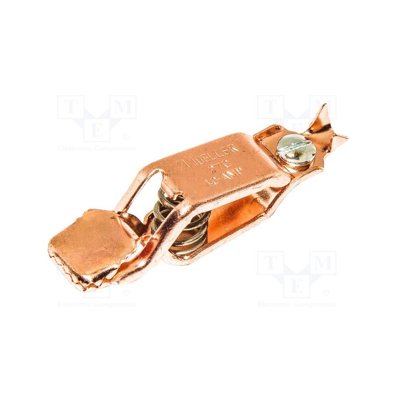 1 pcs x MUELLER ELECTRIC - BU-27C - Crocodile clip, 40A, Grip capac: max.15mm, Overall len: 62mm