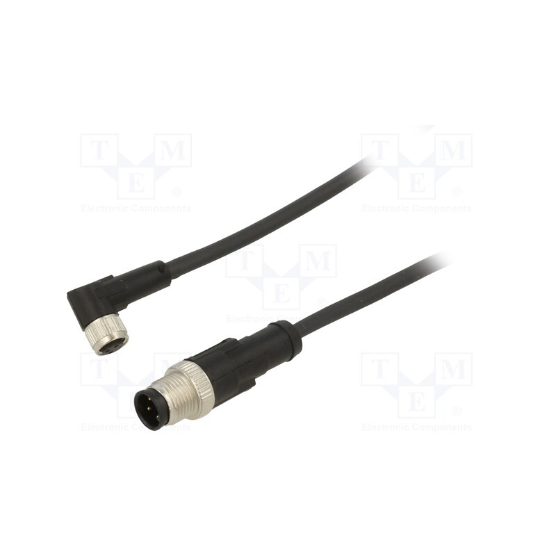 1 pcs x LAPP - AB-C3-M12MS-1,0PUR-M8FA - Connection lead, M12,M8, PIN: 3, 1m, plug, 60VAC, 3A, -25÷80°C, PUR