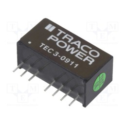 1 pcs x TRACO POWER - TEC 3-0911 - Converter: DC/DC, 3W, Uin: 4.5÷13.2V, Uout: 5VDC, Iout: 600mA, SIP8