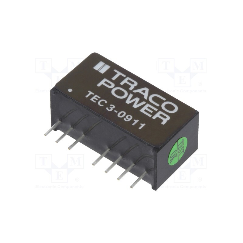 1 pcs x TRACO POWER - TEC 3-0911 - Converter: DC/DC, 3W, Uin: 4.5÷13.2V, Uout: 5VDC, Iout: 600mA, SIP8