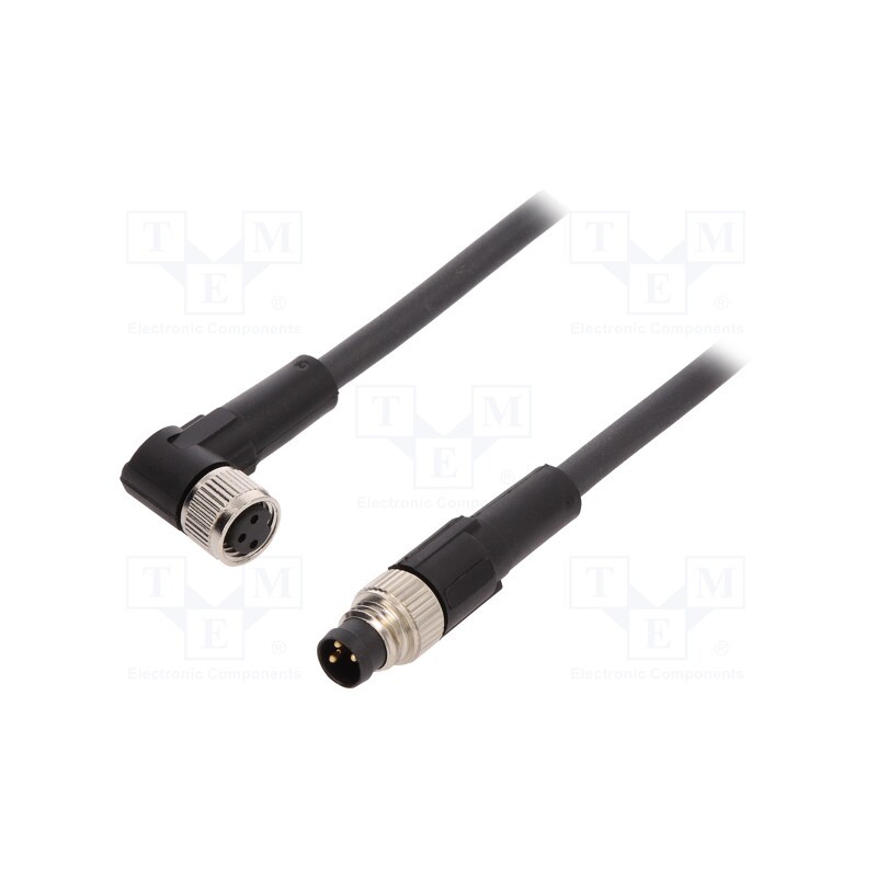 1 pcs x LAPP - AB-C3-M8MS-1,0PUR-M8FA - Connection lead, M8, PIN: 3, 1m, plug, 60VAC, 4A, -25÷80°C, PUR, 60VDC