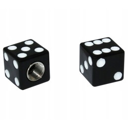 Wheel valve caps for quad atv, black dice