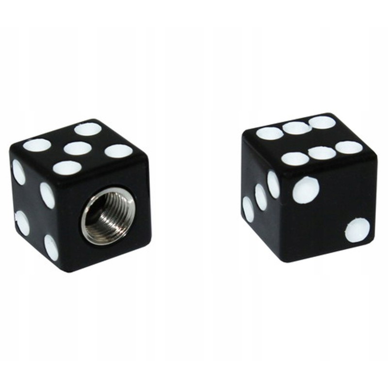 Wheel valve caps for quad atv, black dice