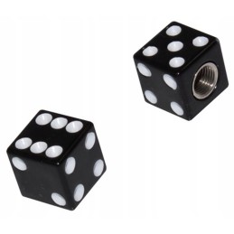 Wheel valve caps for quad atv, black dice