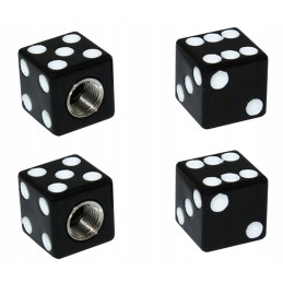 Wheel valve caps for quad atv, black dice