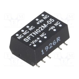 1 pcs x MEAN WELL - SFTN02M-05 - Converter: DC/DC, 2W, Uin: 10.8÷13.2V, Uout: 5VDC, Iout: 40÷400mA