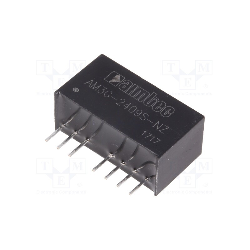 1 pcs x AIMTEC - AM3G-2409S-NZ - Converter: DC/DC, 3W, Uin: 18÷36V, Uout: 9VDC, Iout: 333mA, SIP8