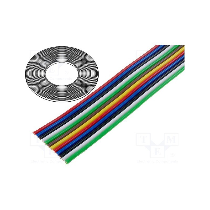 1 m x BQ CABLE - TLWY12/1.00 - Wire: ribbon, 12x1mm2, stranded, Cu, unshielded, PVC, 500V, 25m