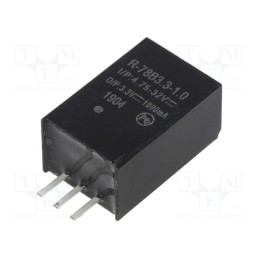 1 pcs x RECOM - R-78B3.3-1.0 - Converter: DC/DC, 3.3W, Uin: 4.75÷32V, Uout: 3.3VDC, Iout: 1A, SIP3