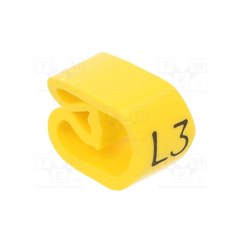 1 pcg x PARTEX - PA-30006AV40.L3 - Markers, Marking: L3, 8÷16mm, PVC, yellow, -30÷60°C, leaded, PA-3