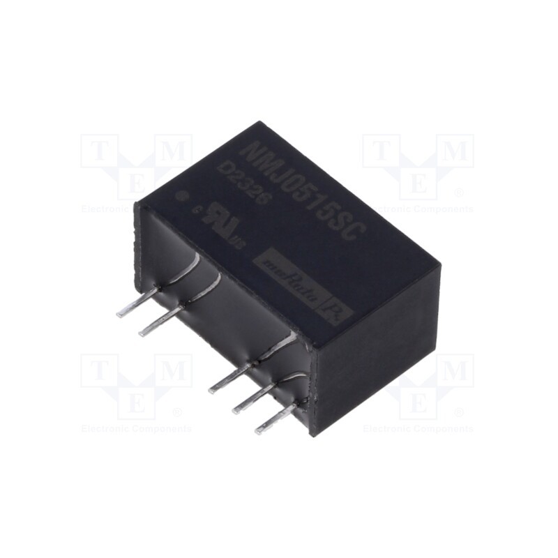 1 pcs x Murata Power Solutions - NMJ0515SC - Converter: DC/DC, 1W, Uin: 4.5÷5.5V, Uout: 15VDC, Uout2: -15VDC, SIP