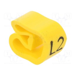 1 pcg x PARTEX - PA-30006AV40.L2 - Markers, Marking: L2, 8÷16mm, PVC, yellow, -30÷60°C, leaded, PA-3