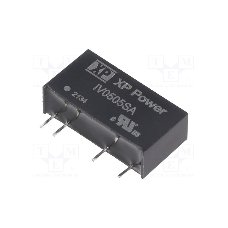 1 pcs x XP POWER - IV0505SA - Converter: DC/DC, 1W, Uin: 5V, Uout: 5VDC, Iout: 200mA, SIP, 80kHz, THT