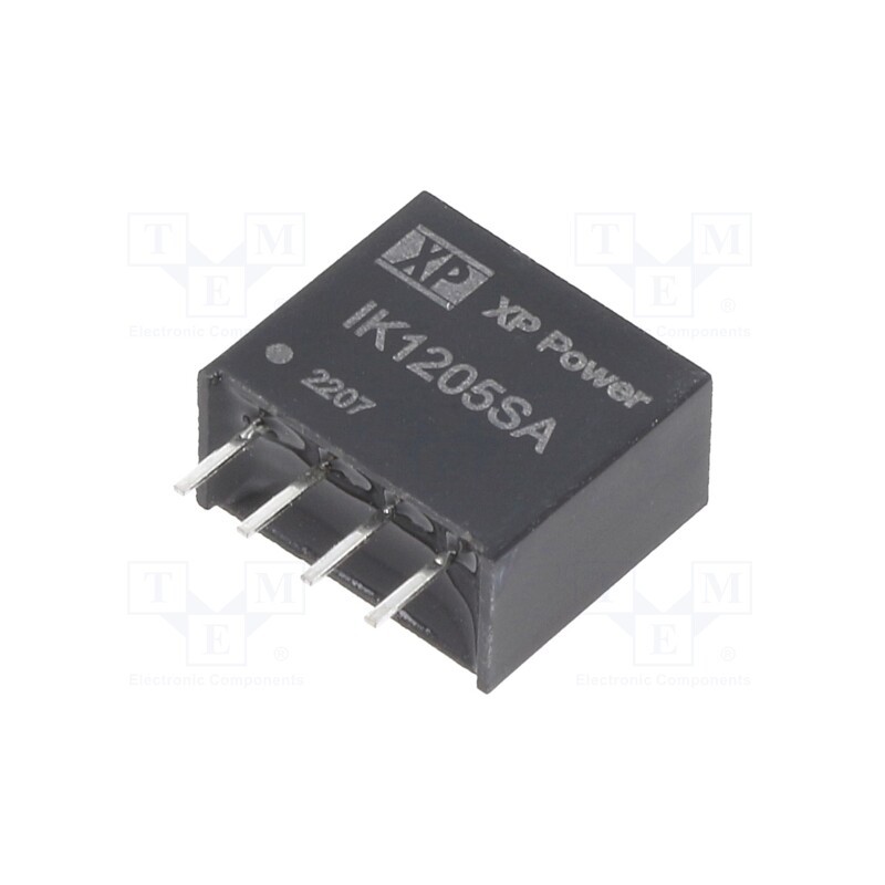 1 pcs x XP POWER - IK1205SA - Converter: DC/DC, 250mW, Uin: 12V, Uout: 5VDC, Iout: 50mA, SIP, 80kHz