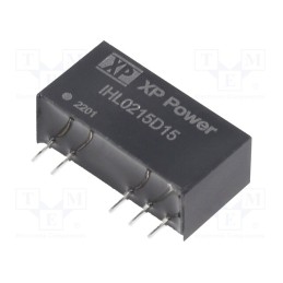 1 pcs x XP POWER - IHL0215D15 - Converter: DC/DC, 2W, Uin: 13.5÷16.5V, Uout: 15VDC, Uout2: -15VDC