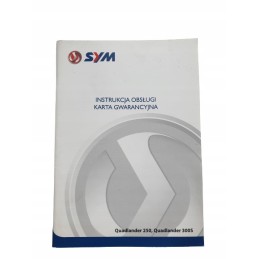 User manual, warranty card, sym quadlander 250 300s