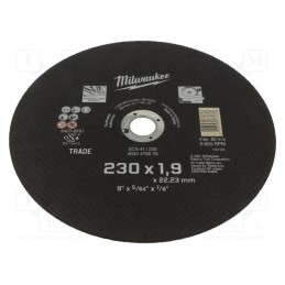 1 pcs x Milwaukee - 4932479579 - Cutting wheel, Ø: 230mm, Øhole: 22.2mm, Disc thick: 1.9mm, steel