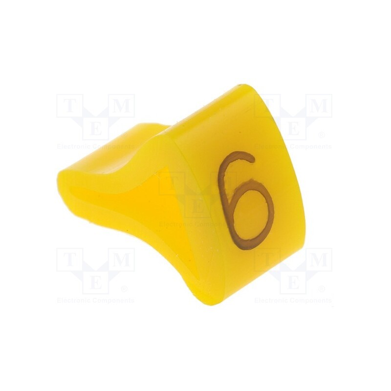 1 pcg x KURANT - MZ-3/6 - Markers, Marking: 6, 6÷10.5mm, H: 16mm, A: 10mm, -30÷100°C, leaded